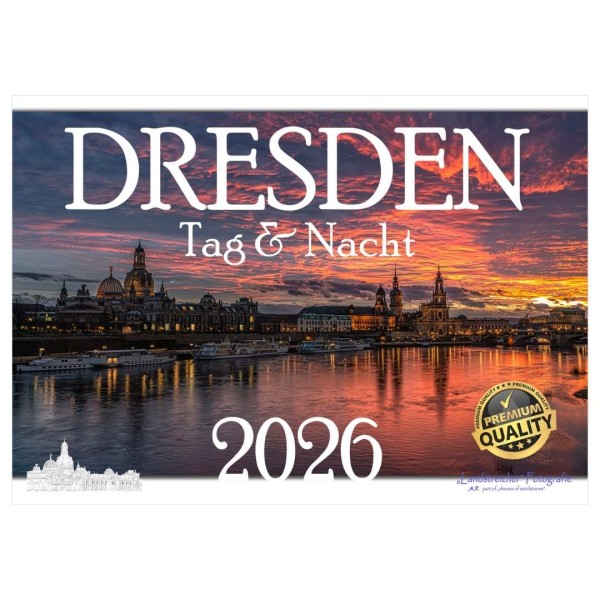 Wandkalender 2026 - Dresden Tag & Nacht - A3