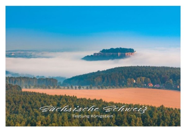 Postkarte Sächsische Schweiz - Königstein in Wolken (Motiv PO_SSW_55)