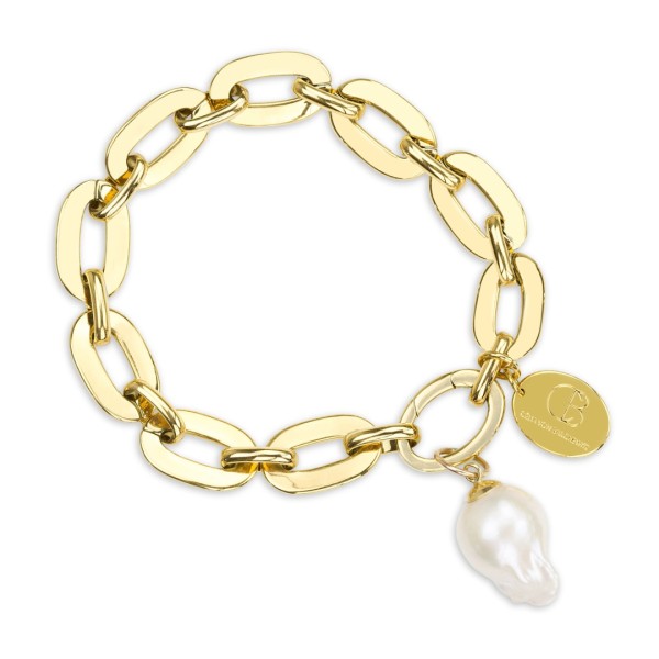 Célia von Barchewitz - Gliederarmband Rishi goldfarben mit Perle