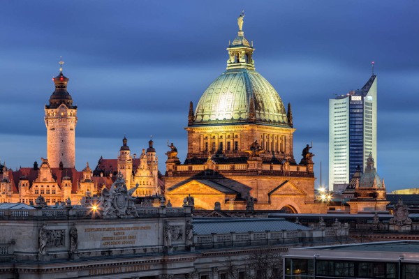 Wandbild Leipzig - Blick auf drei Wahrzeichen (Motiv PK01)