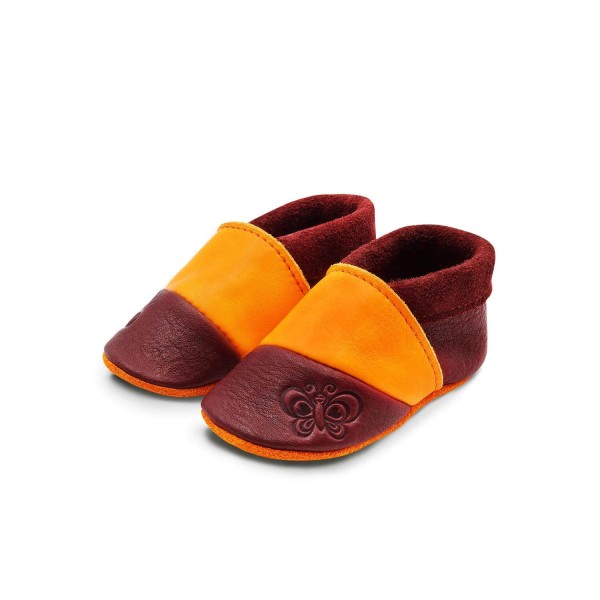 THEWO Kinderschuhe 18|19 rot-orange Schmetterling aus Öko-Leder