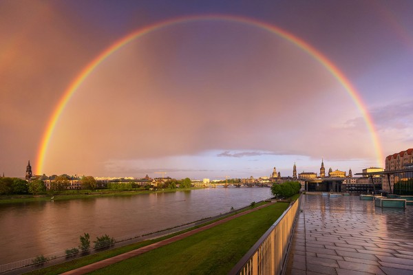 Wandbild Dresden - Regenbogen über Dresden (Motiv 00931)